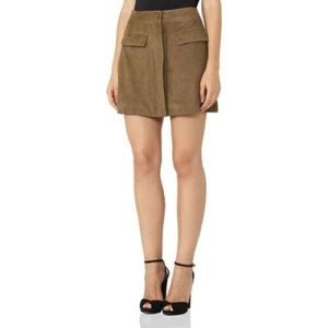 Reiss Suede Marina Skirt in Chestnut Size 6